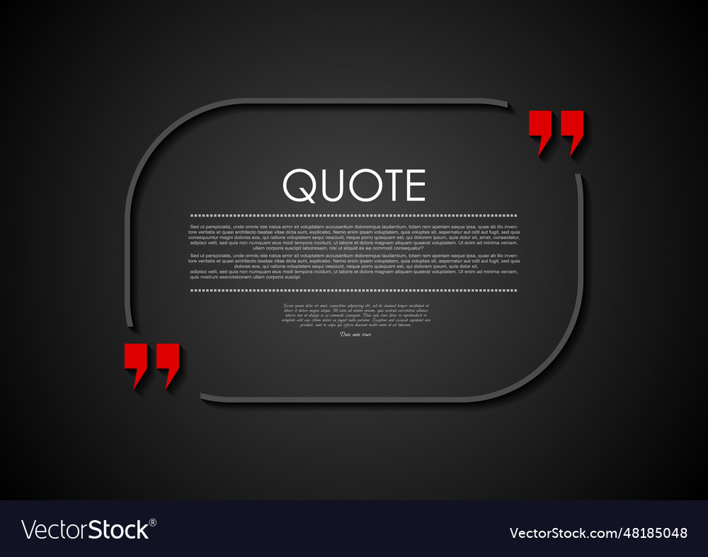 Quote blank dark flat abstract design