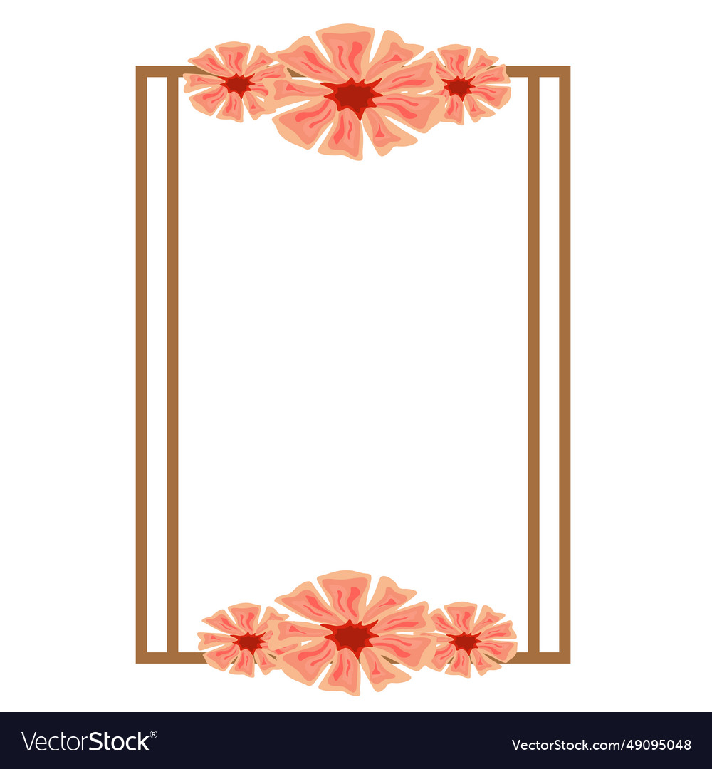 Rectangle floral frame wreath flower border Vector Image