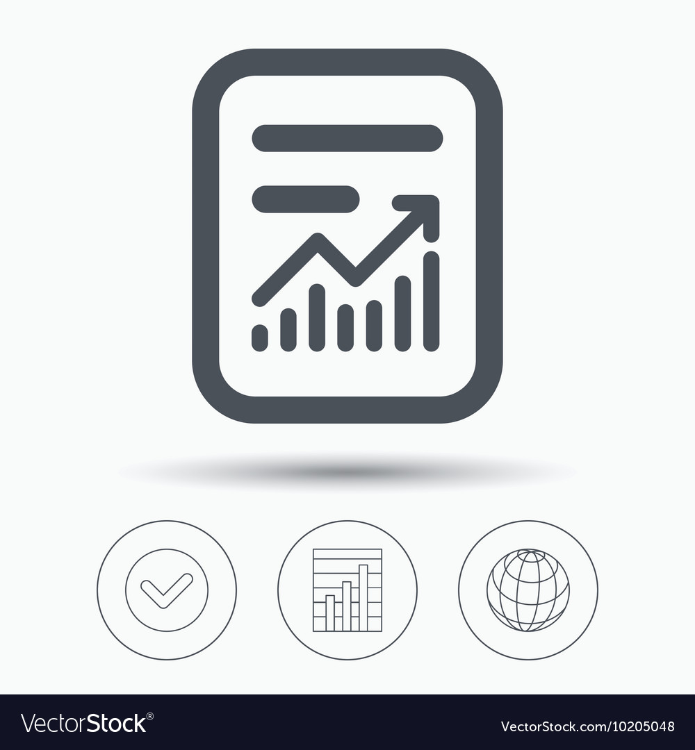 Report file icon document page with statistics