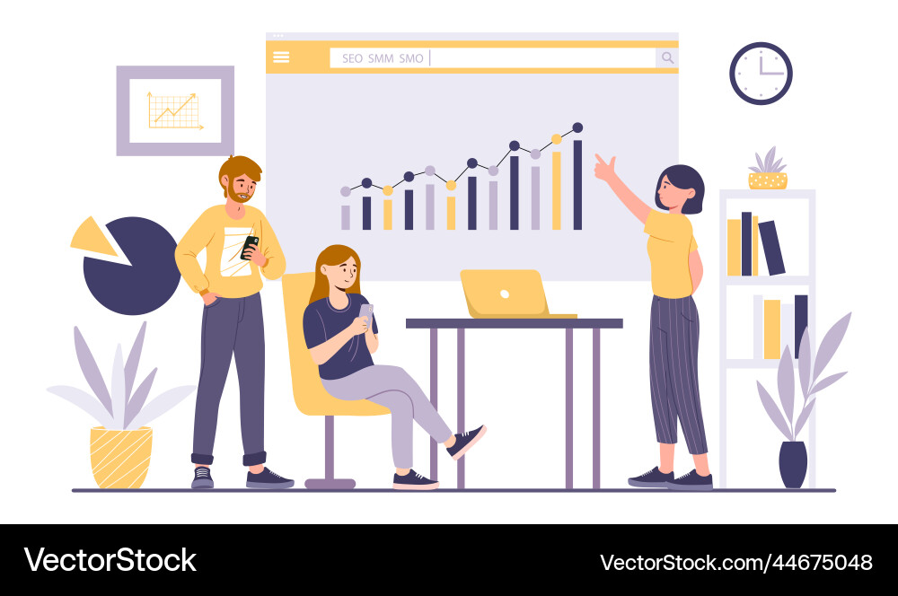 Seo analytics concept Royalty Free Vector Image
