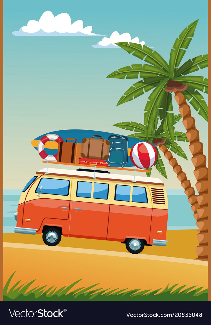 Summer and beach cartoon Royalty Free Vector Image