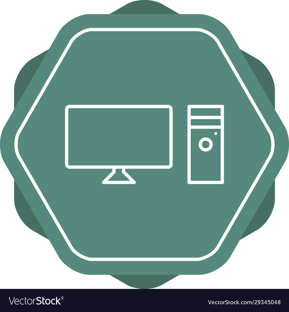 Unique computer line icon