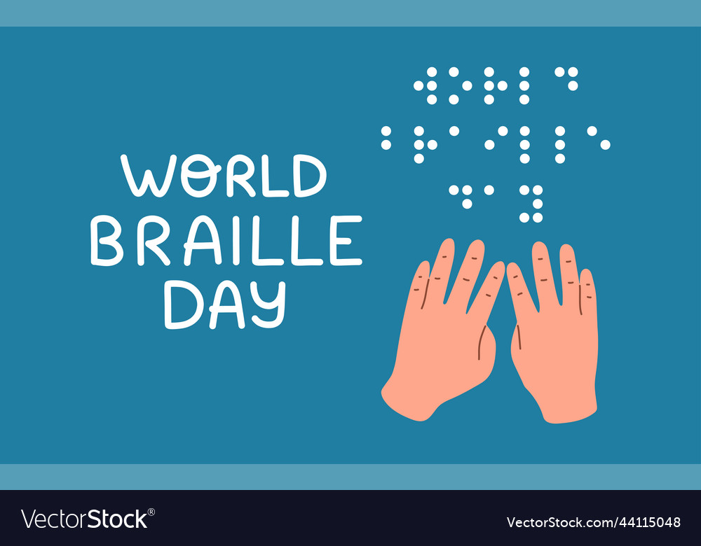 World braille day message in braille alphabet Vector Image