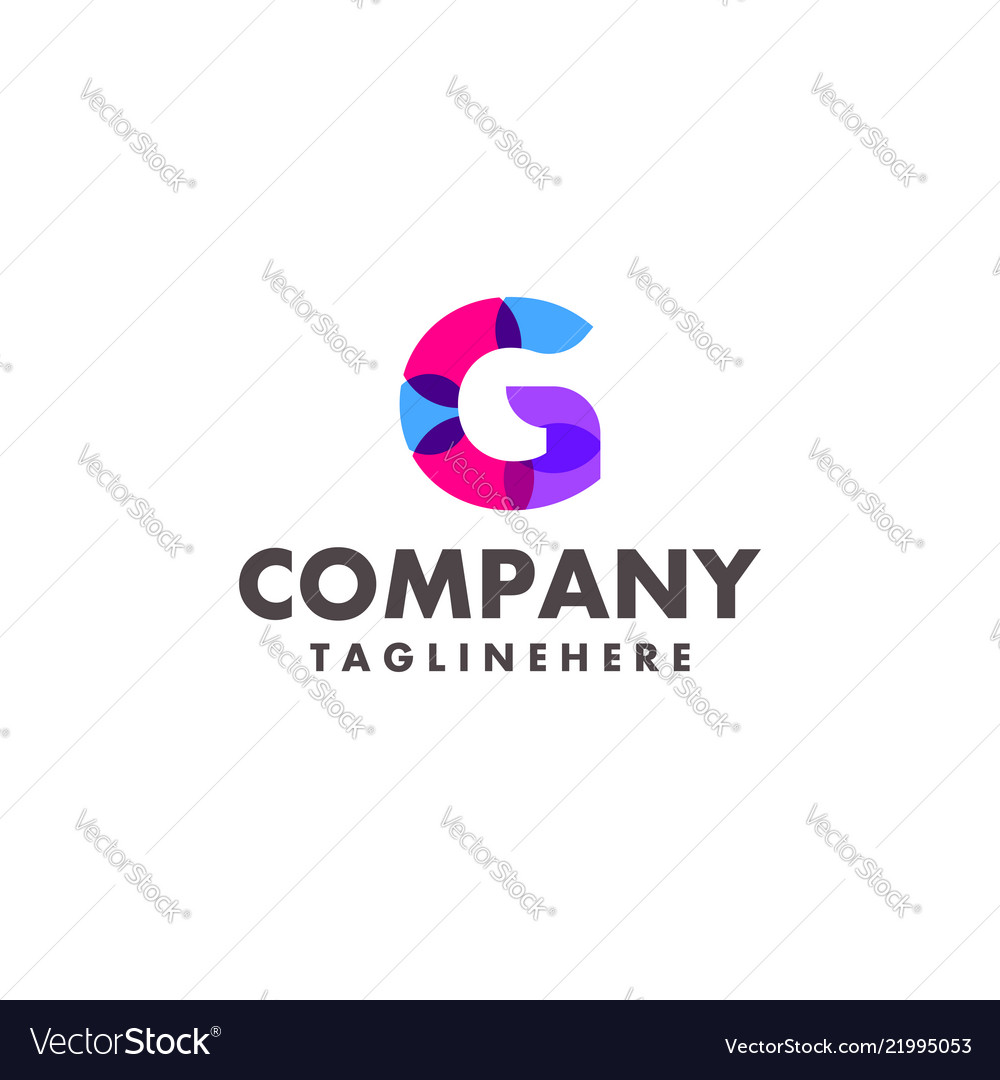 Abstract colorful letter g logo design