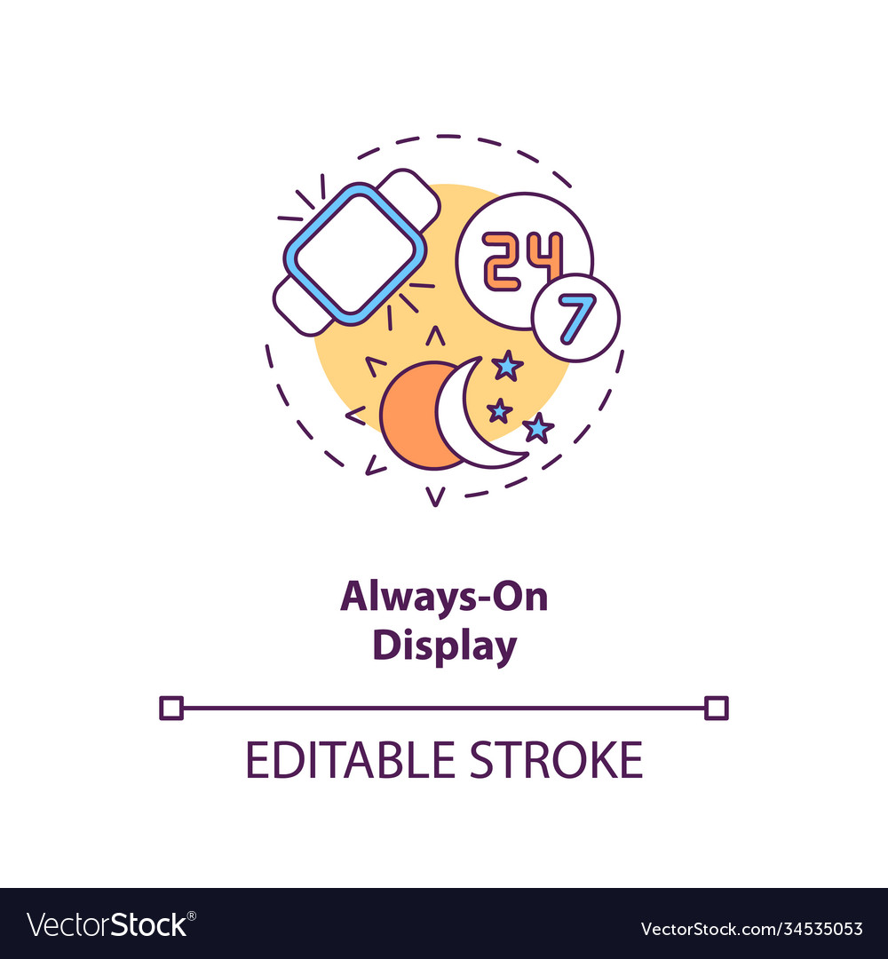 Always-on display concept icon vector image Always-on display concept icon