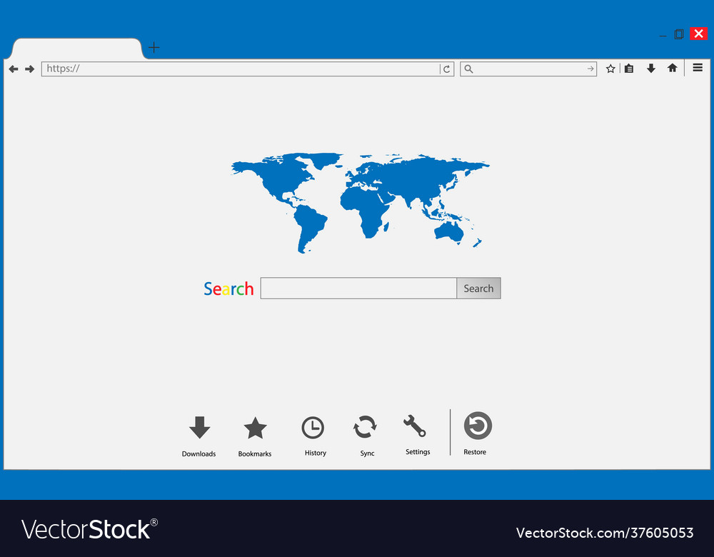 Browser window on transparent background vector image Browser window on transparent background