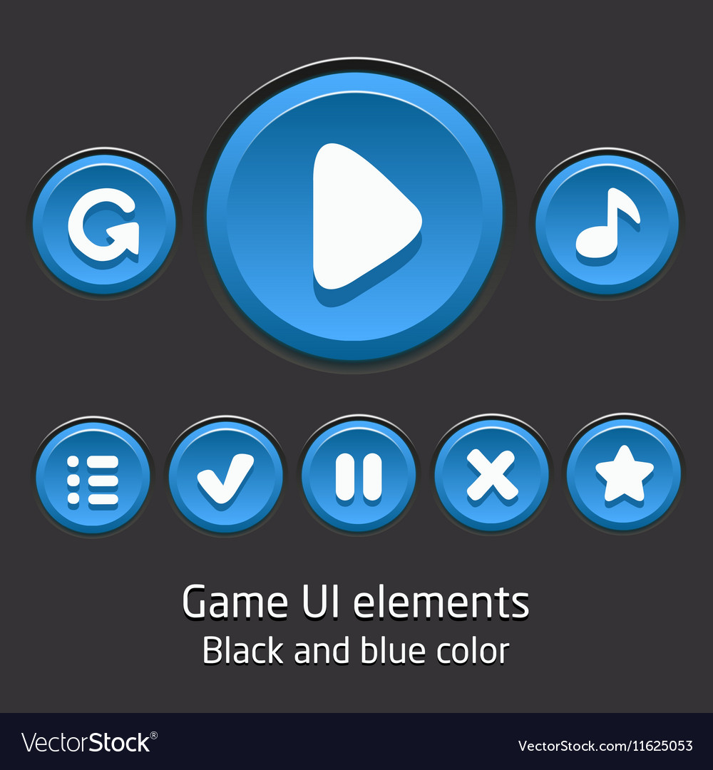 Collection of buttons for mobile games