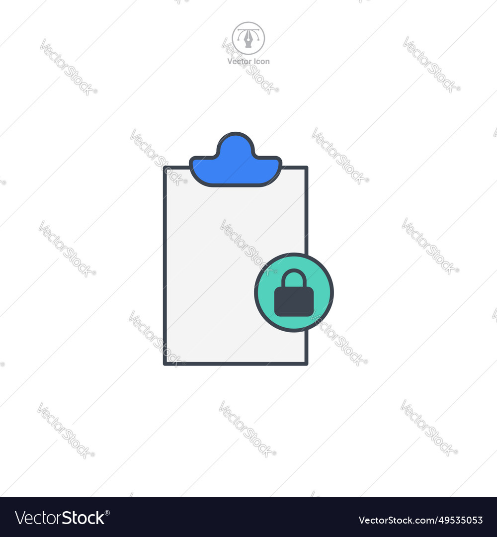 Document with lock data security icon symbol vector image Document with lock data security icon symbol