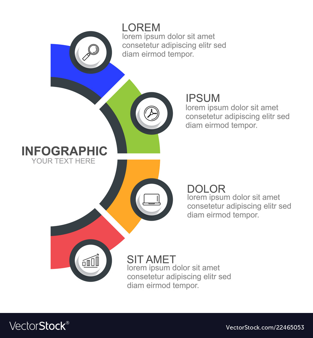 Infographic template with option or step for busin