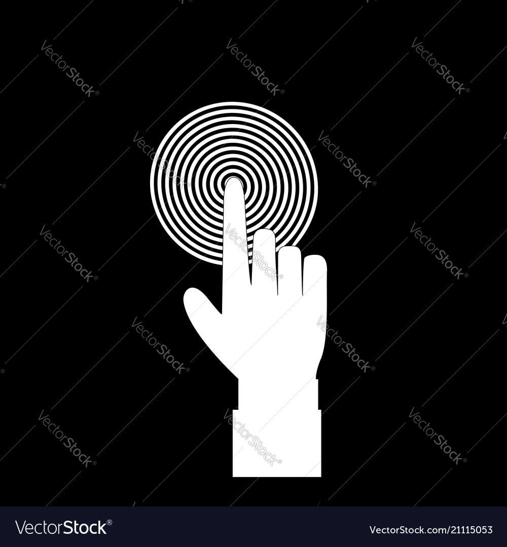Monochrome of index finger pointing to the target