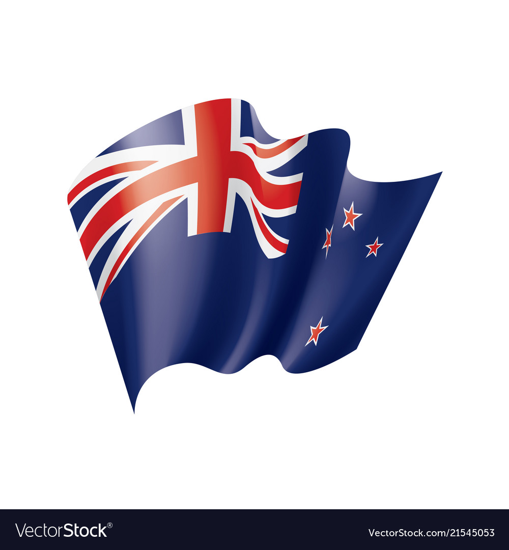 New zealand flag on a white Royalty Free Vector Image