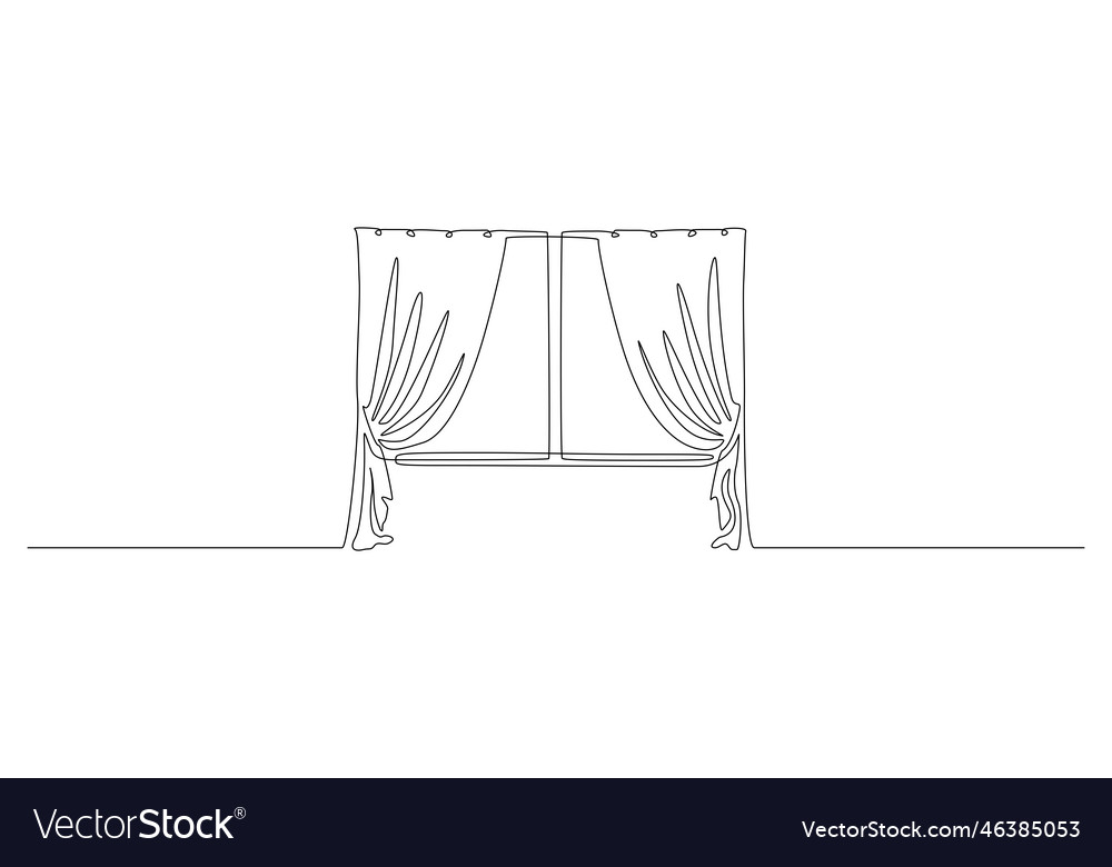 One continuous line drawing of window vector image One continuous line drawing of window