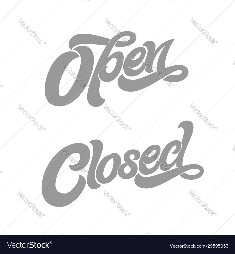 Open closed typography for design sign