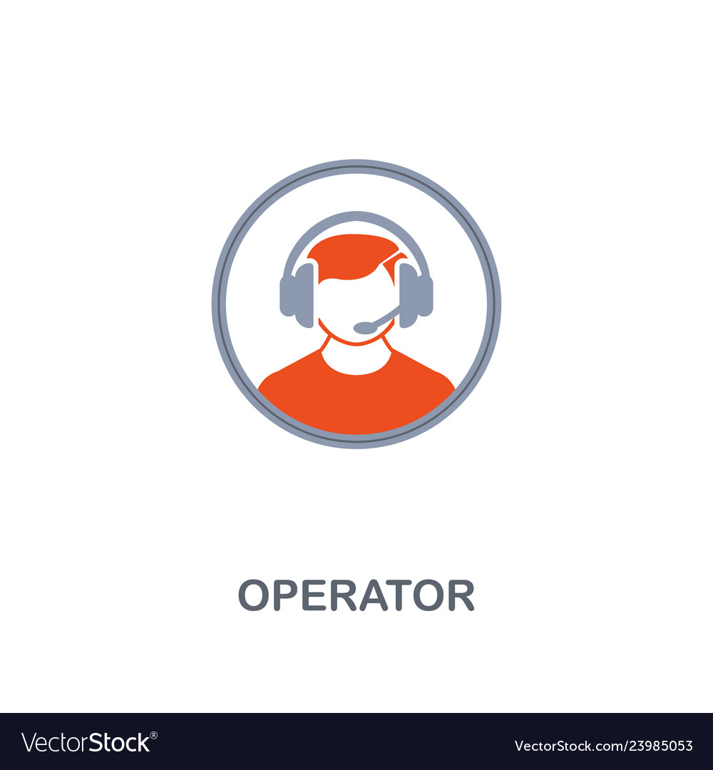 Operator icon premium two colors style design Vector Image