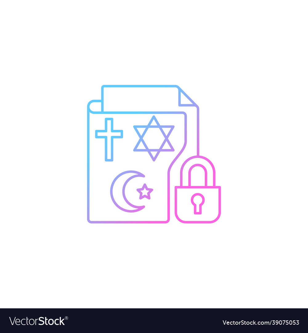 Religious beliefs information gradient linear icon