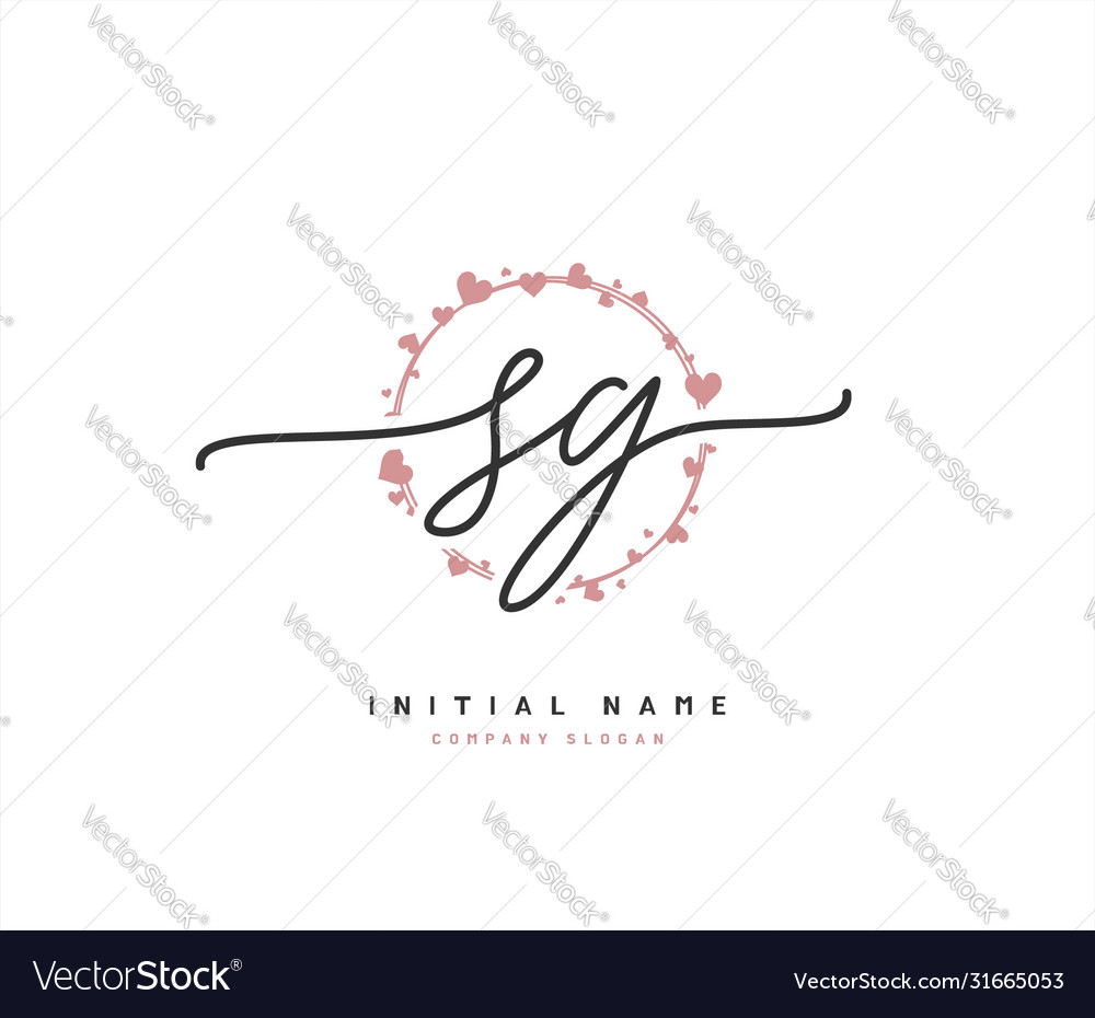 S g sg beauty initial logo handwriting