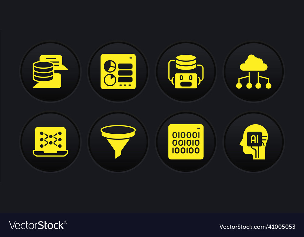 Set neural network cloud connection vector image Set neural network cloud connection