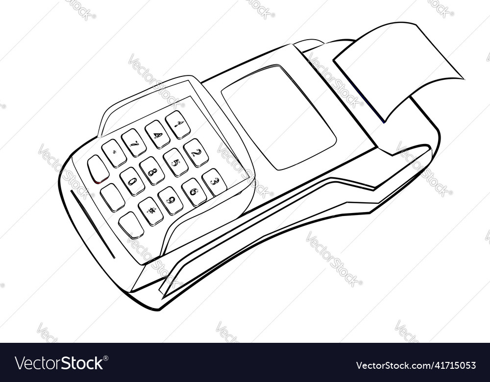 Simple hand draw sketch edc machine isolated vector image Simple hand draw sketch edc machine isolated