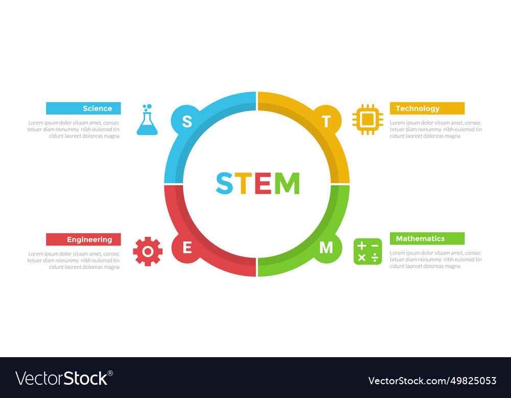 Stem education infographics template diagram with Vector Image