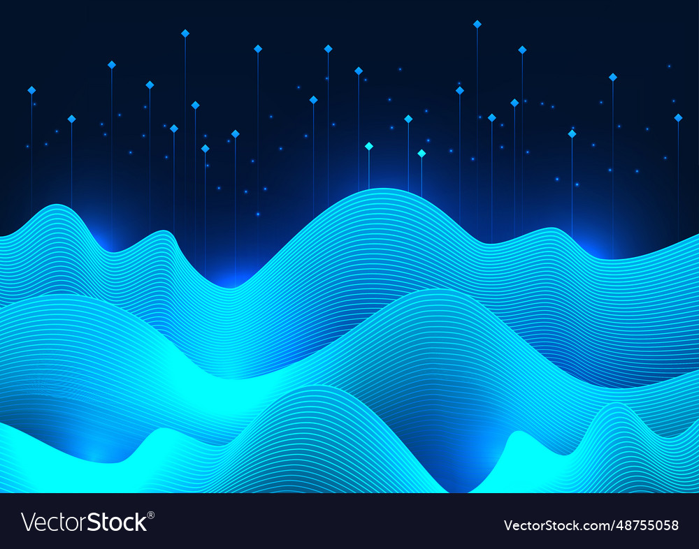 Big data technology background the lines vector image Big data technology background the lines