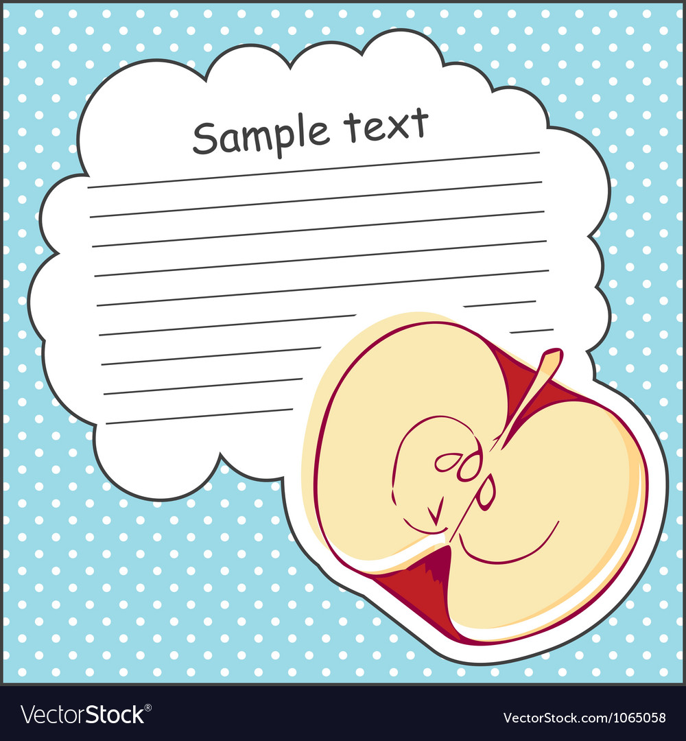 Card with apple and message cloud