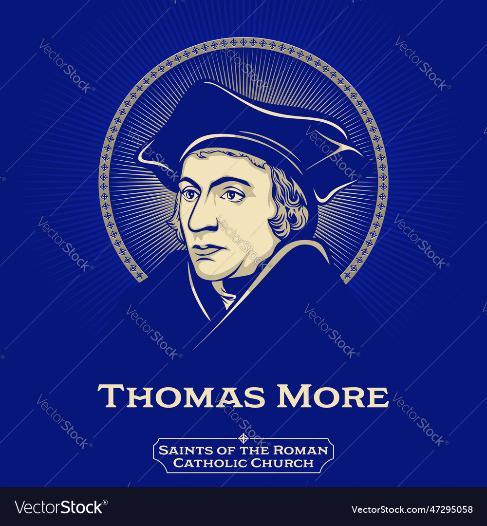 Catholic saints thomas more Royalty Free Vector Image