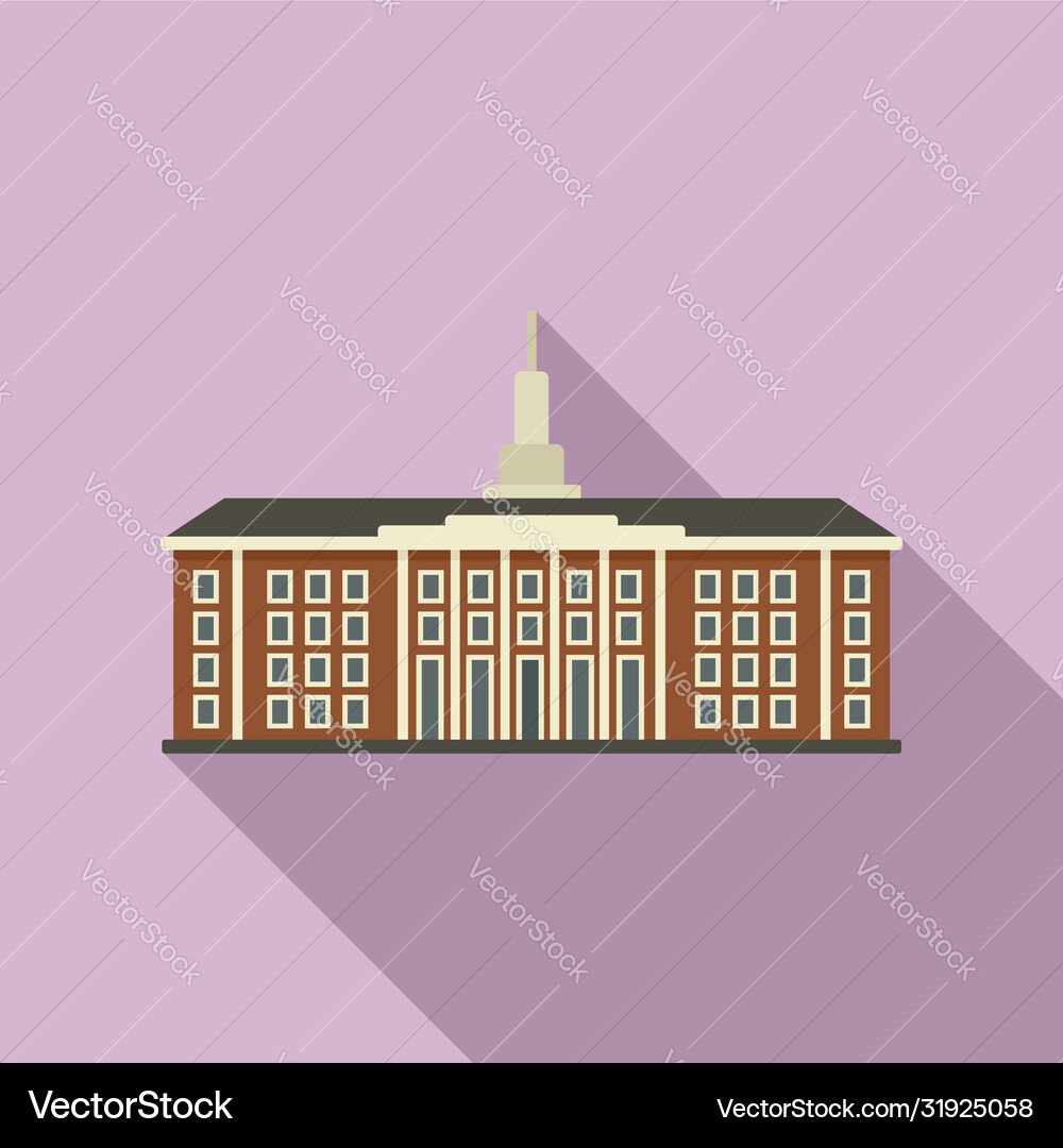 Education university icon flat style Royalty Free Vector