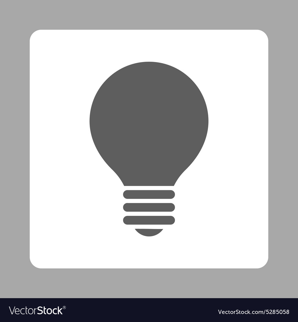 Electric bulb flat dark gray and white colors