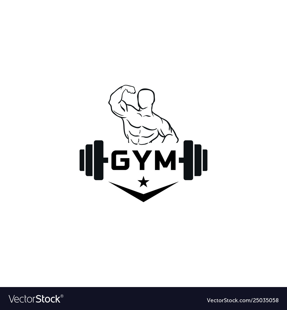 Fitness logo design templatedesign for gym and Vector Image