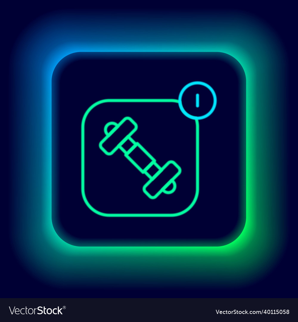 Glowing neon line fitness app for sports icon Vector Image