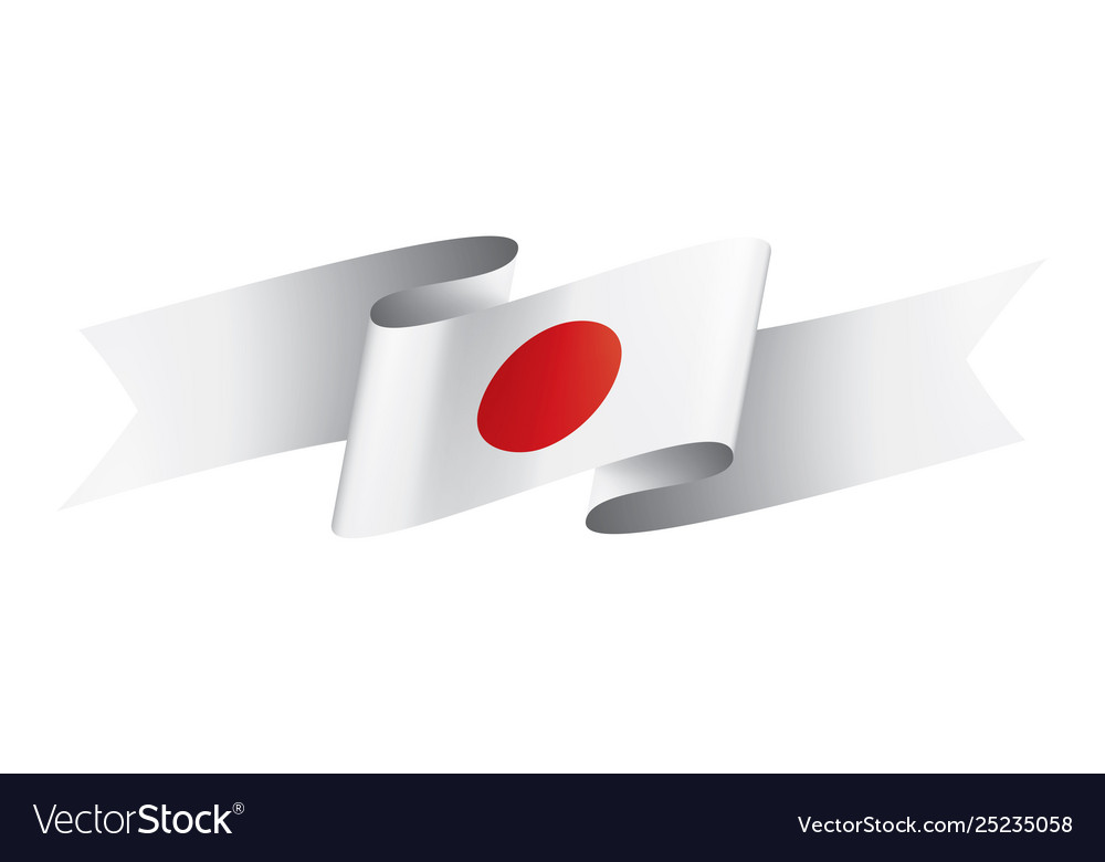 Japan flag on a white