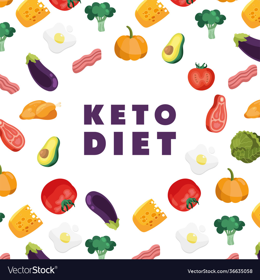 Ketogenic diet pattern Royalty Free Vector Image