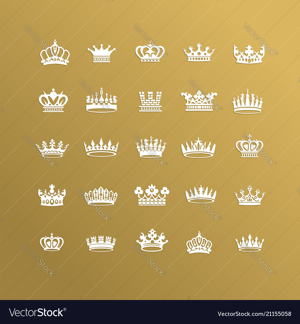 King and queen crowns symbols Royalty Free Vector Image