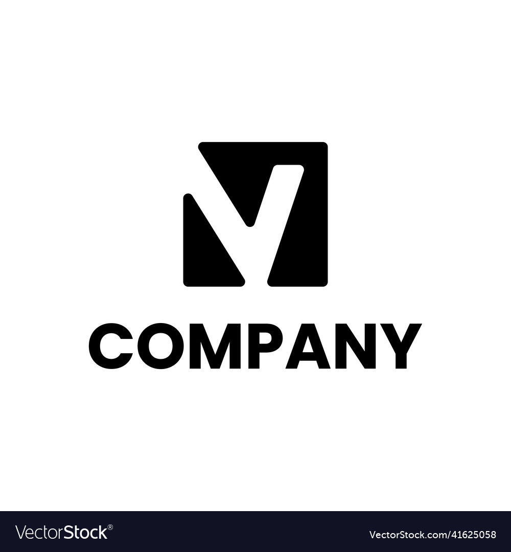 Letter v square logo design