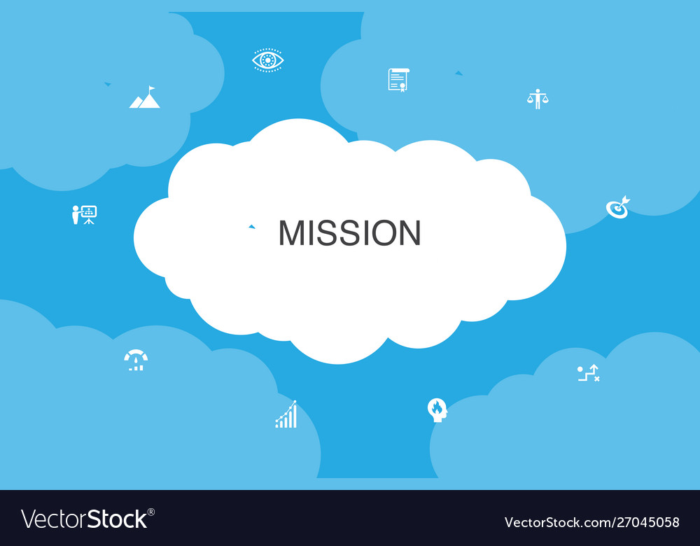 Mission infographic cloud design templategrowth