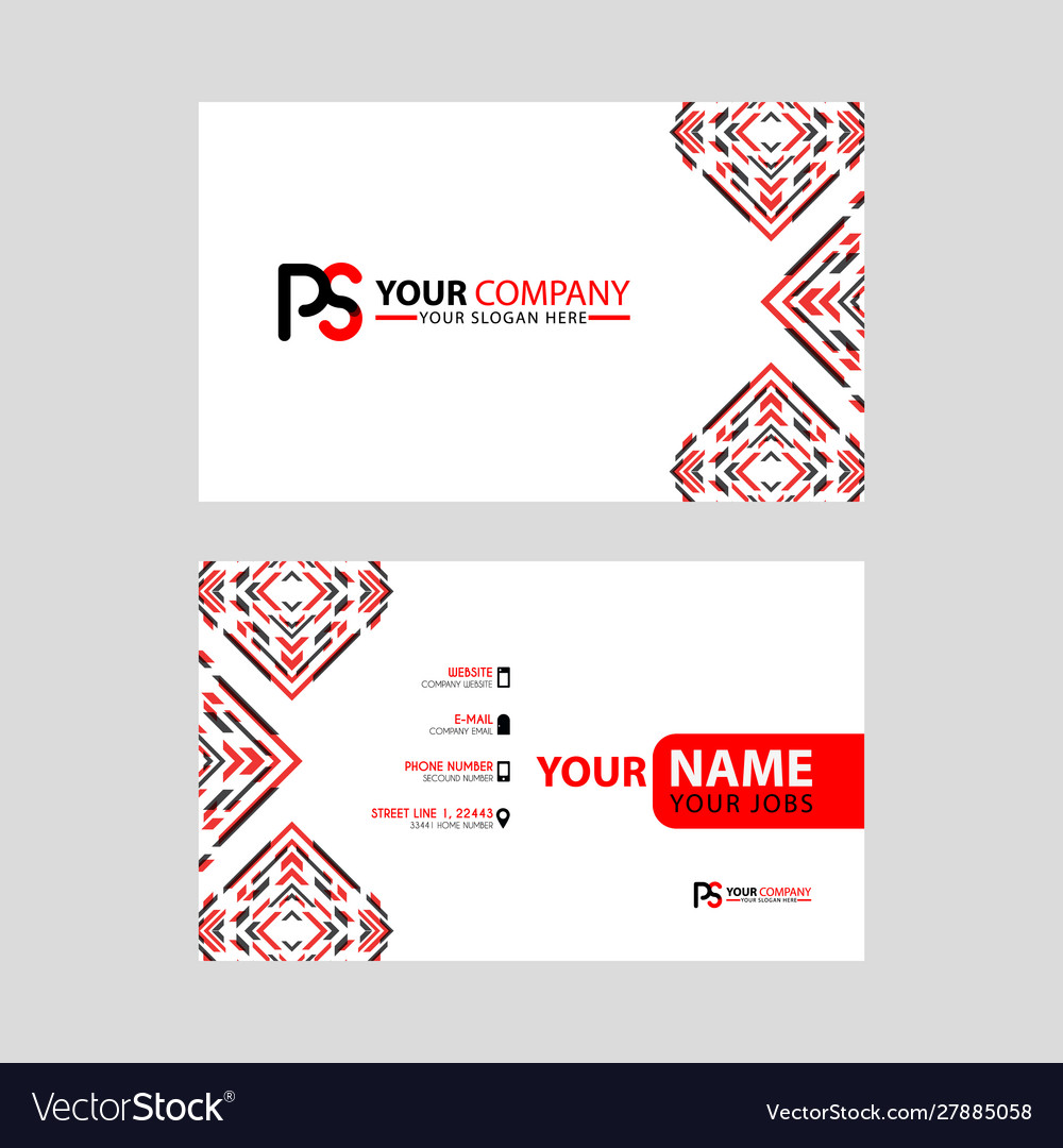 Modern business card templates with ps logo