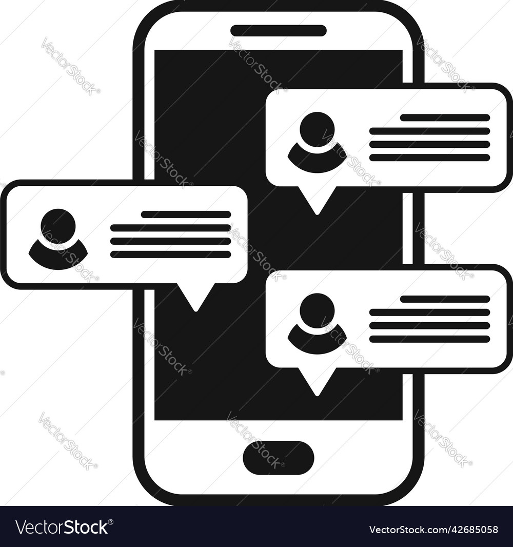 Phone social hall icon simple online chat Vector Image