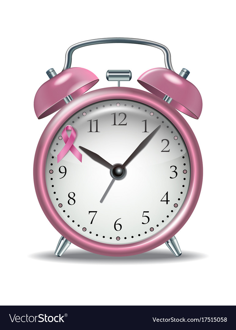 Pink Alarm Clock With Ribbon Royalty Free Vector Image