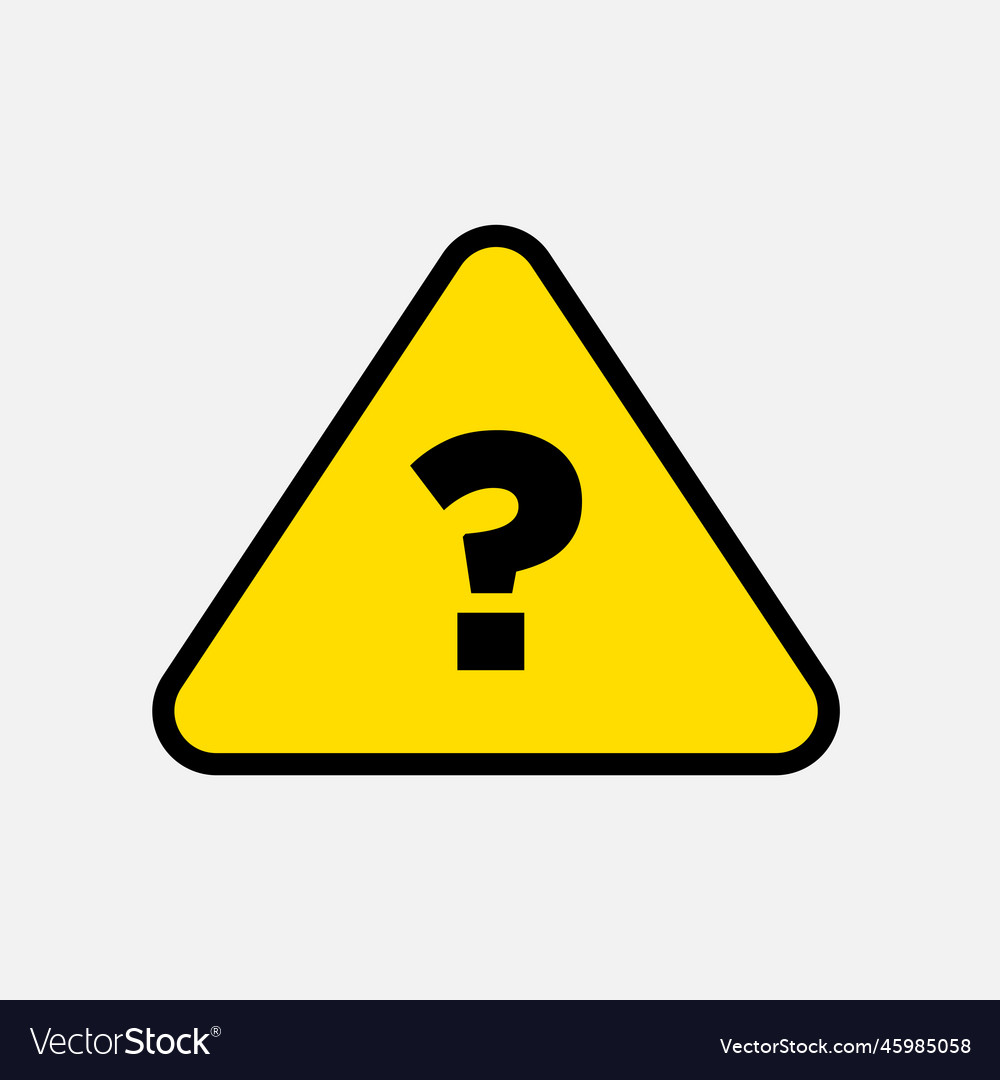 Question mark with yellow triangular frame icon