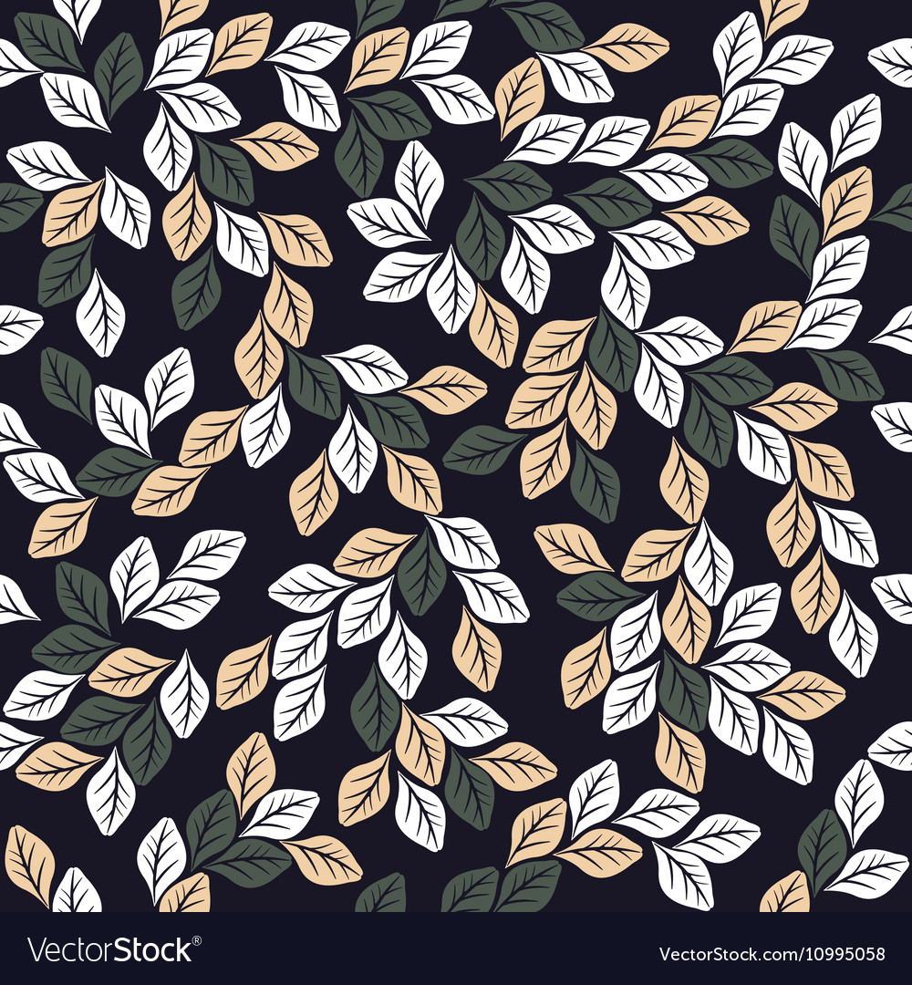 Seamless pattern with elegant leaves