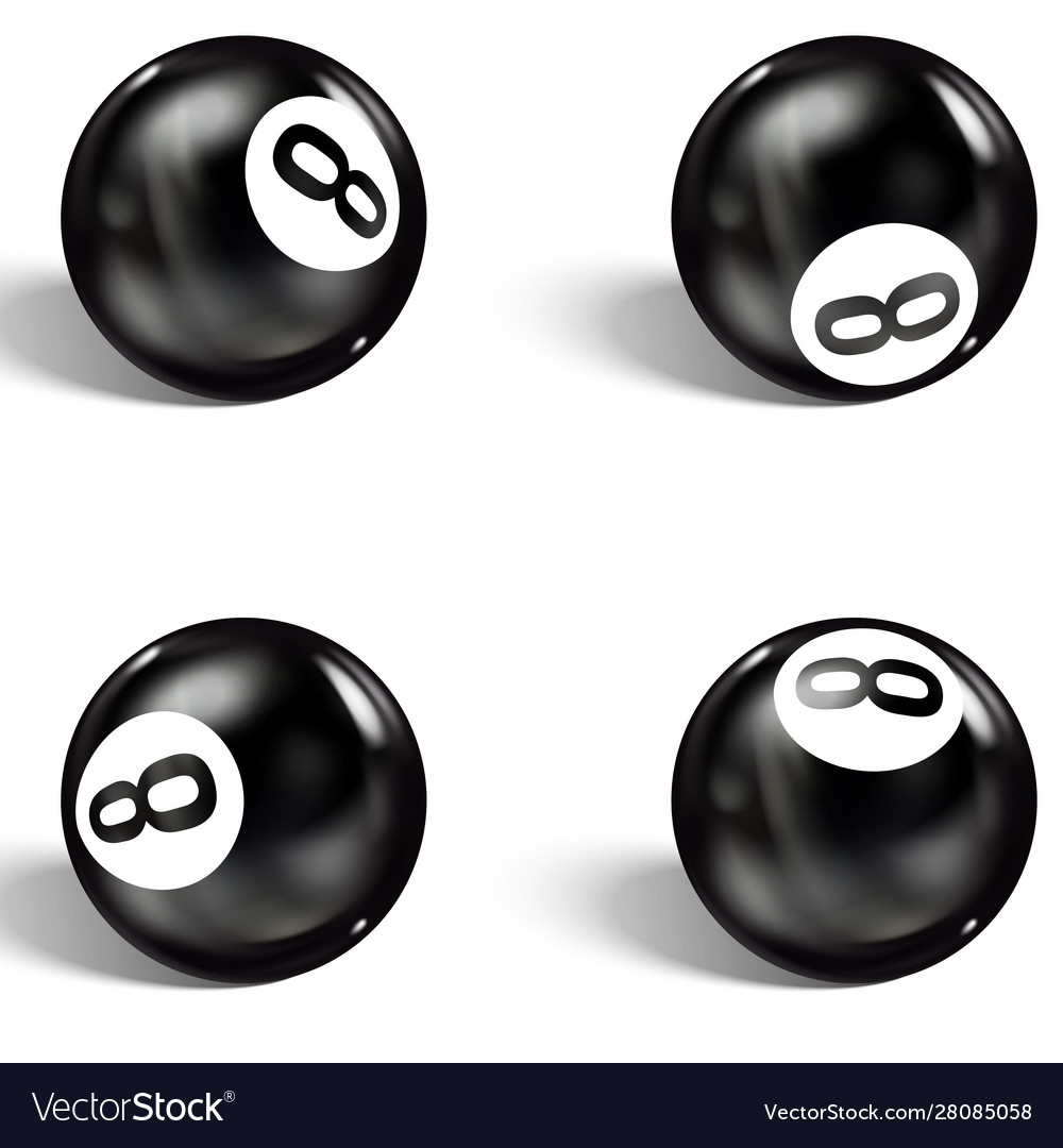 Set realistisch 8 Ball isoliert auf einem weißen