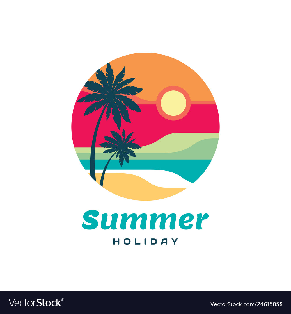 Summer Holiday Concept Business Logo Royalty Free Vector