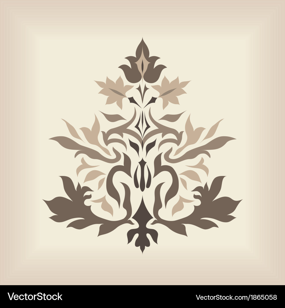Vintage damask ornament background Royalty Free Vector Image