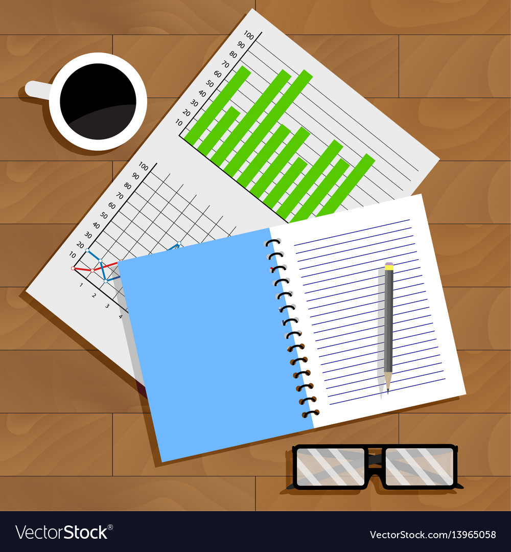 Working with data chart vector image Working with data chart