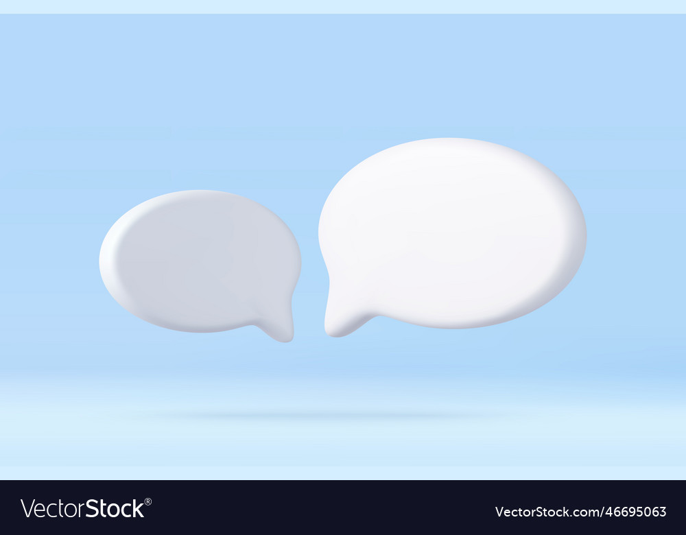 3d blank white speech bubble pin vector image 3d blank white speech bubble pin