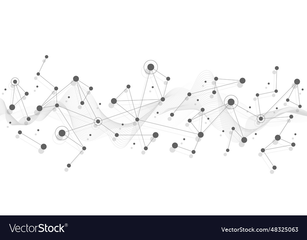 Abstract technology dot and line connection vector image Abstract technology dot and line connection