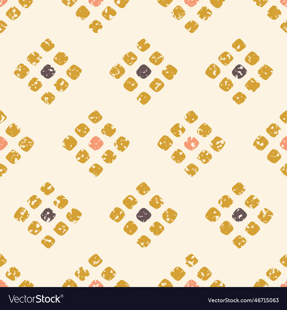 Boho diamond motif with texture seamless pattern vector image Boho diamond motif with texture seamless pattern
