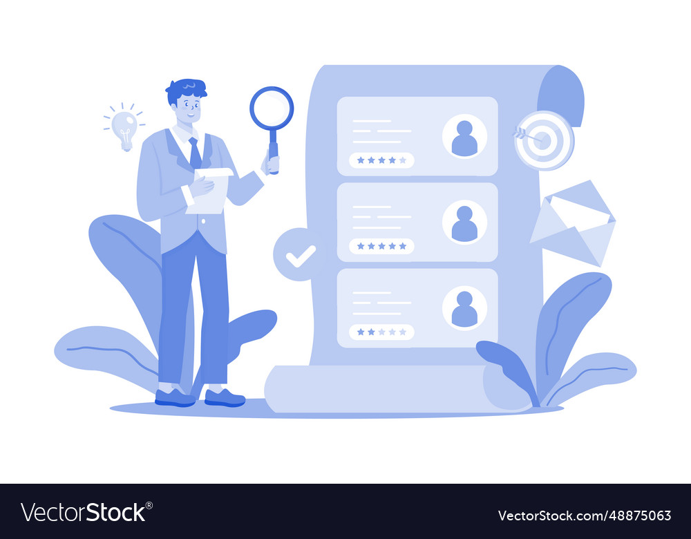 Business man report customers feedback Royalty Free Vector