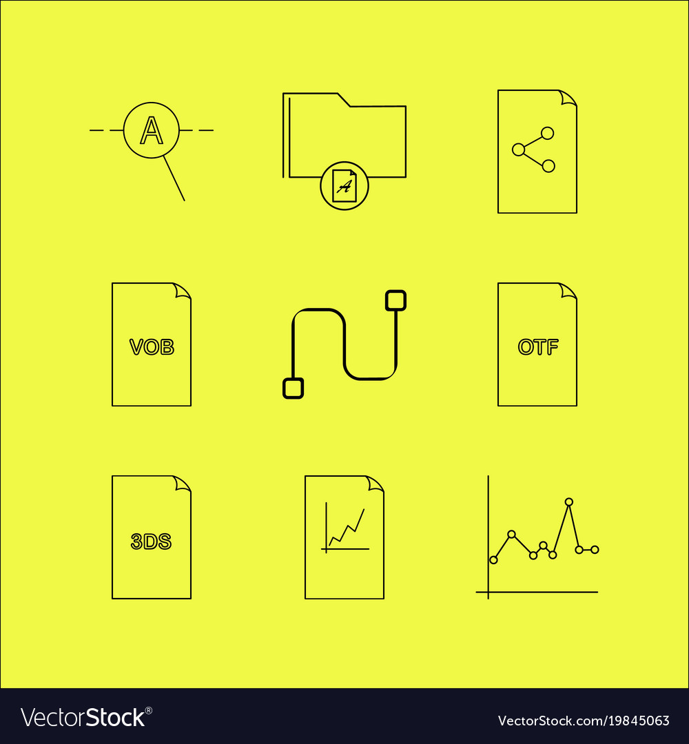 Files and folders linear icon set simple outline