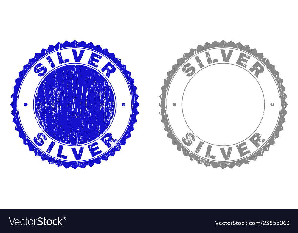 Grunge silver scratched stamp seals